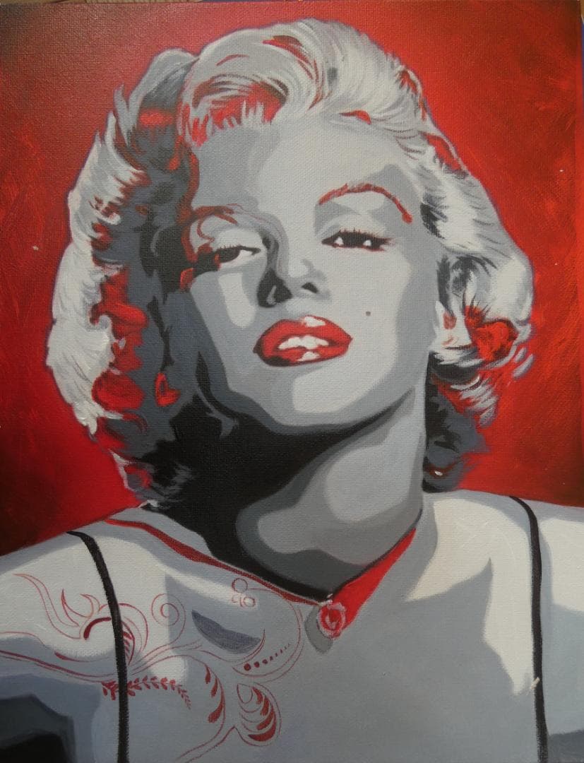 NEO、油絵アンディ・ウォーホル【Marilyn 】手描き 額付き F6