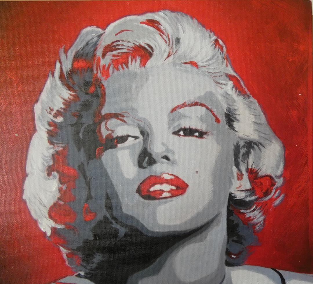 NEO、油絵アンディ・ウォーホル【Marilyn 】手描き 額付き F6