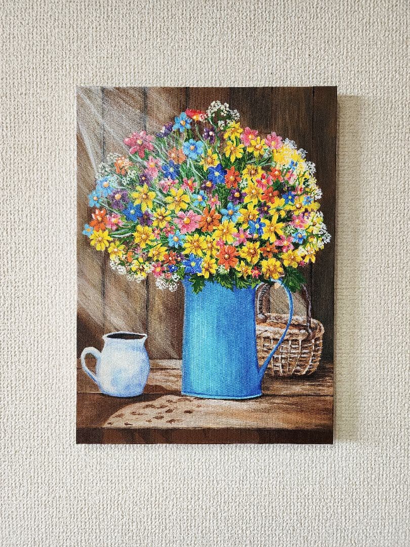 アクリル画　花　絵画　アート　花の絵　イラスト