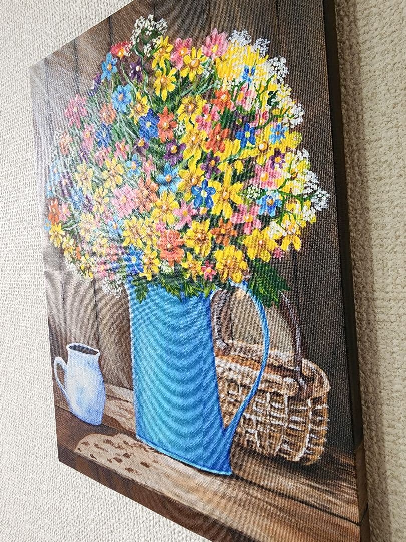 アクリル画　花　絵画　アート　花の絵　イラスト