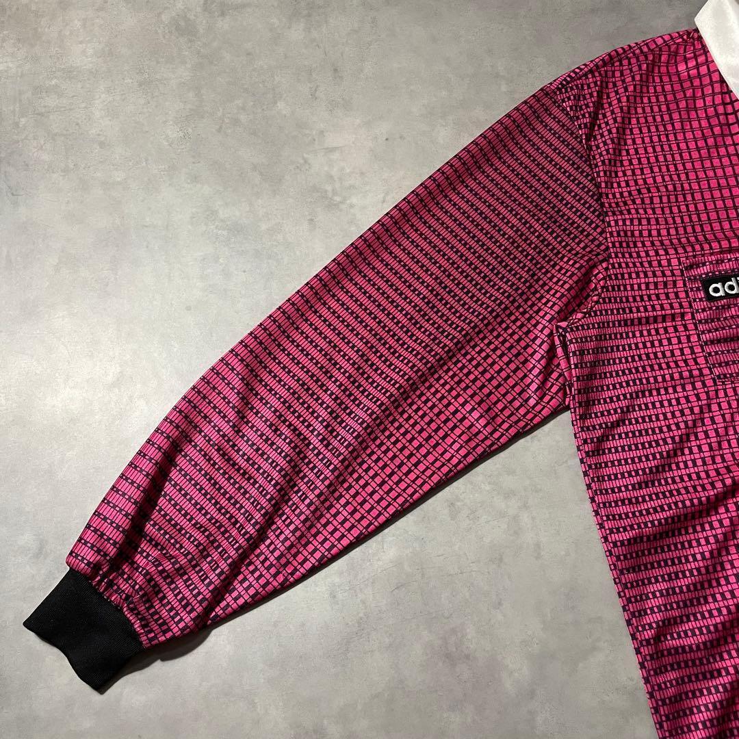 ウェア 90s adidas trefoil logo geometric shirt