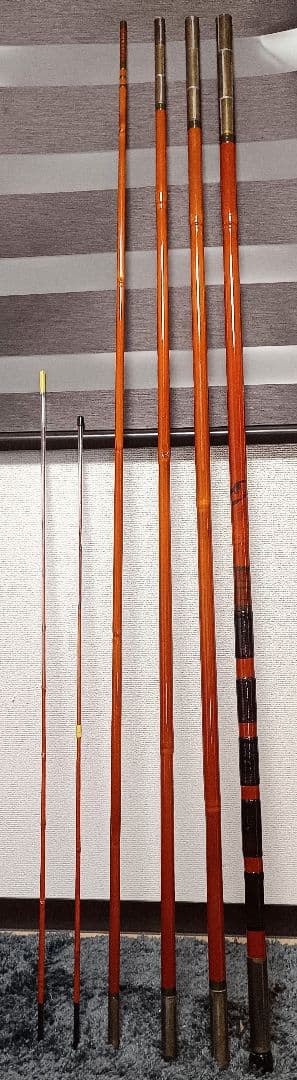 最終価格　渡辺静作　5本継ぎ鮎竿　竹竿　穂先2本付