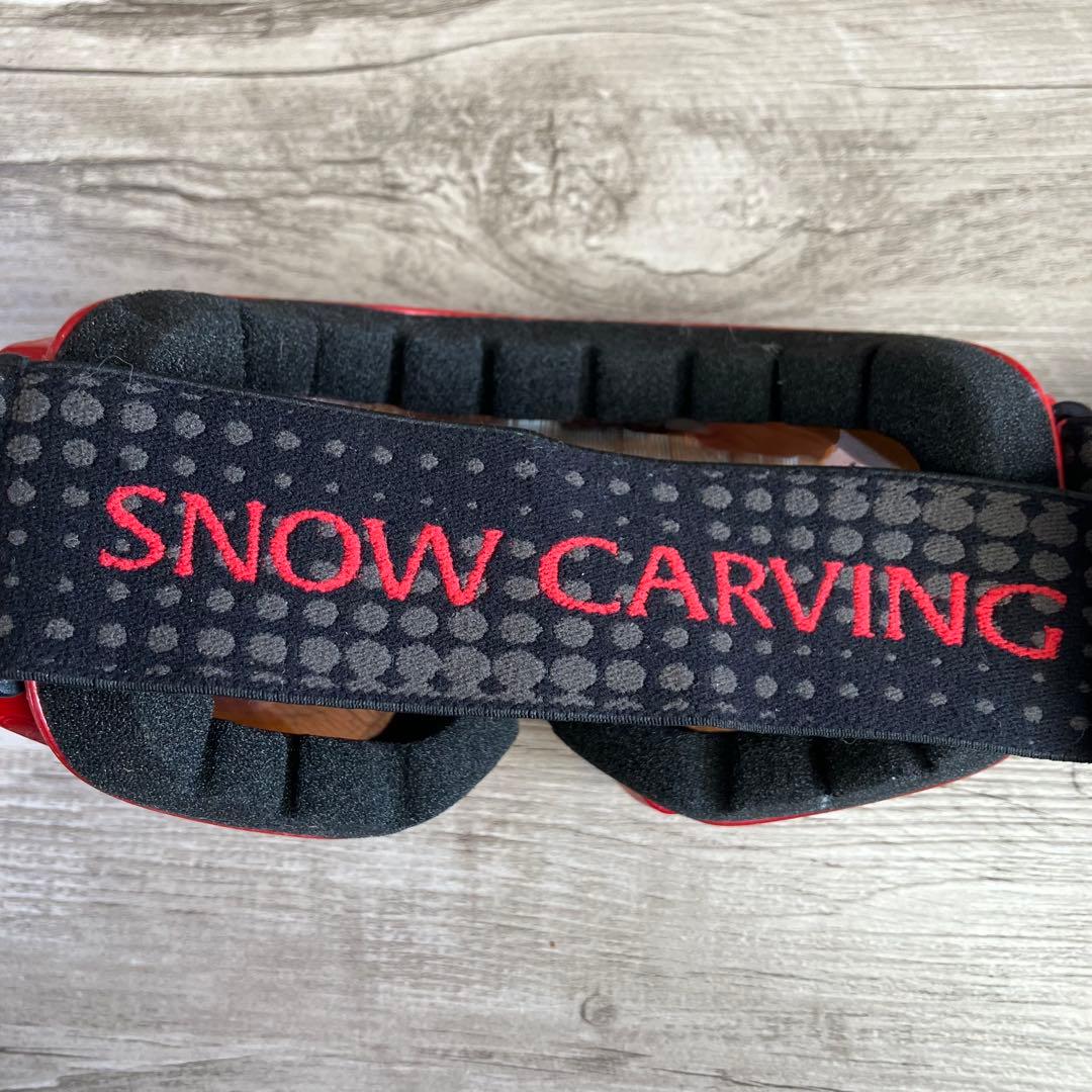 3F  CARVING スノーボード スキー ゴーグル レッド 傷あり
