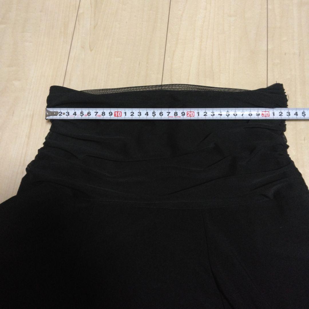 社交ダンス　フリル付き黒ダンスドレス