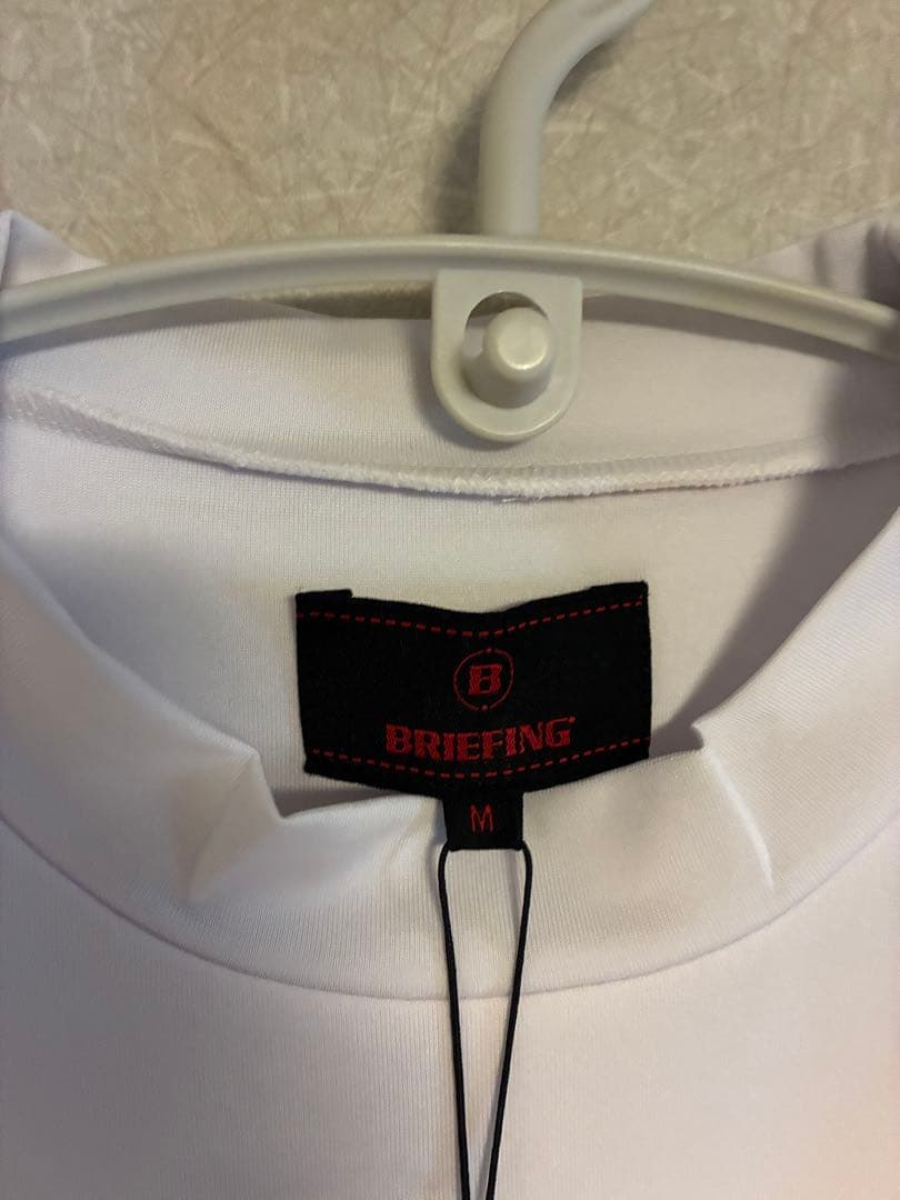 週末セール 新品 BRIEFING ゴルフ モックネック 半袖 ホワイトメンズ