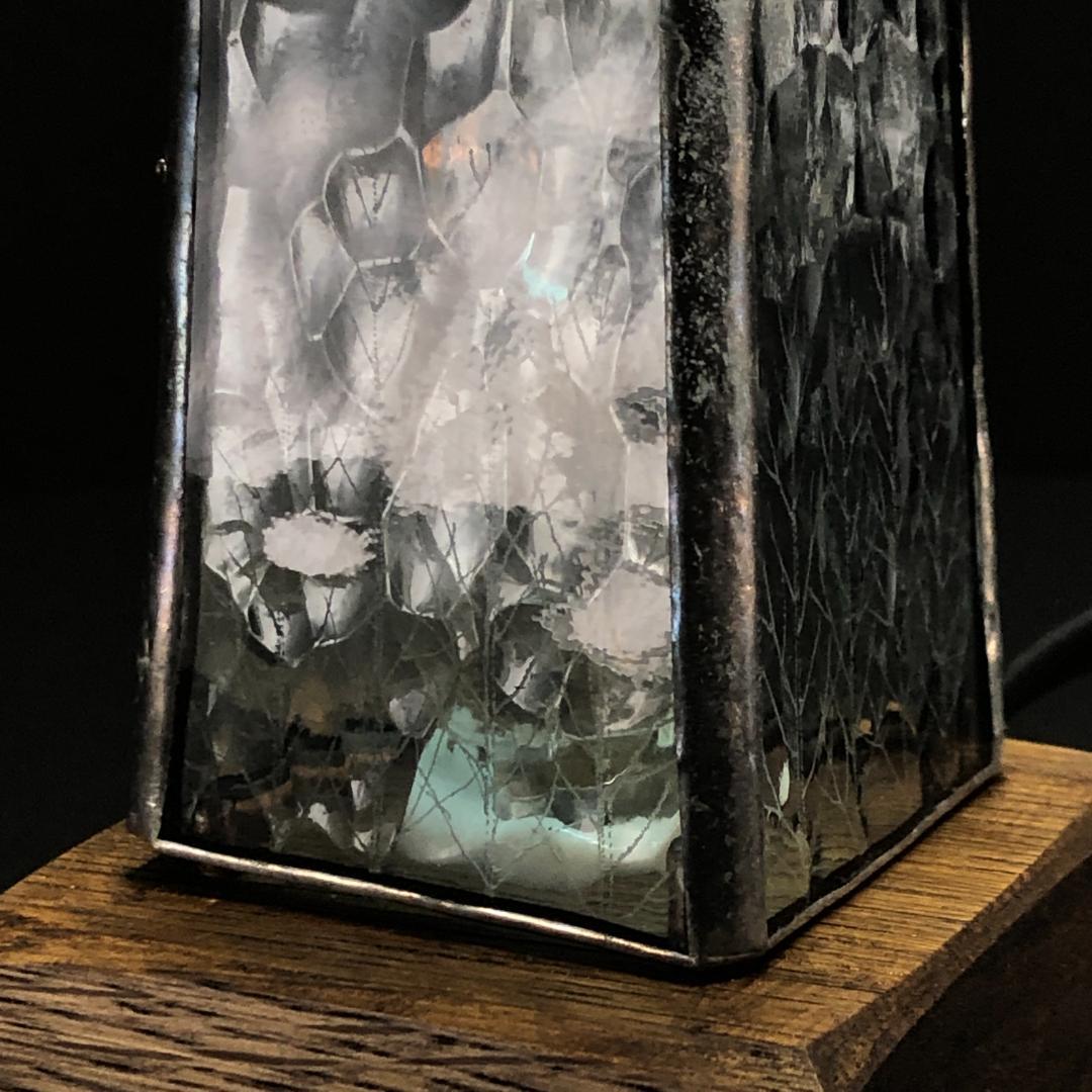 【美品】長野深雪／雪ガラス フロアライト＆ウォールミラー セット