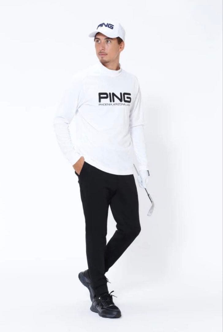 【新品】PING／ハイネック／モックネック／長袖／Ｍサイズ