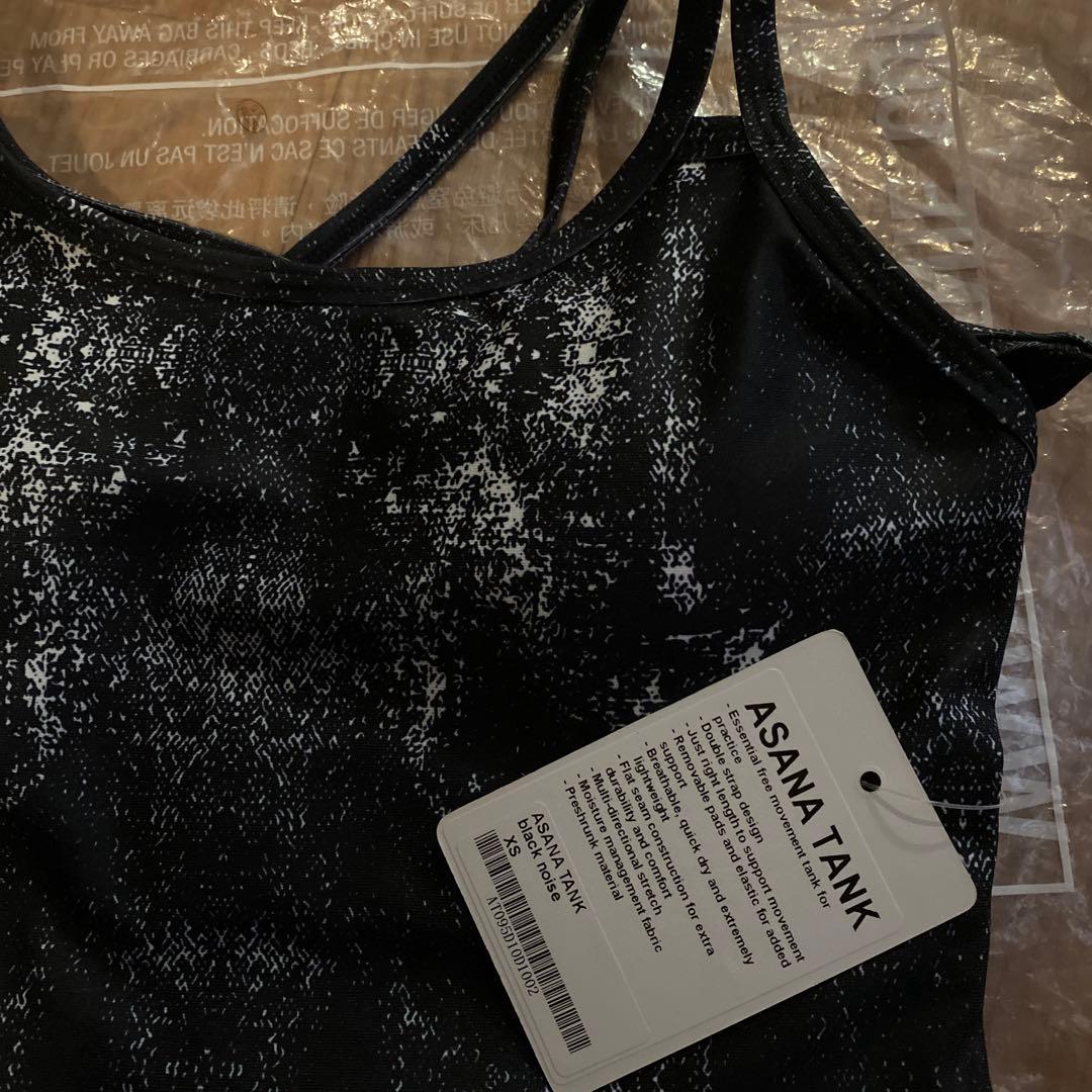 新品ASANA TANK, BLACK NOISE XS