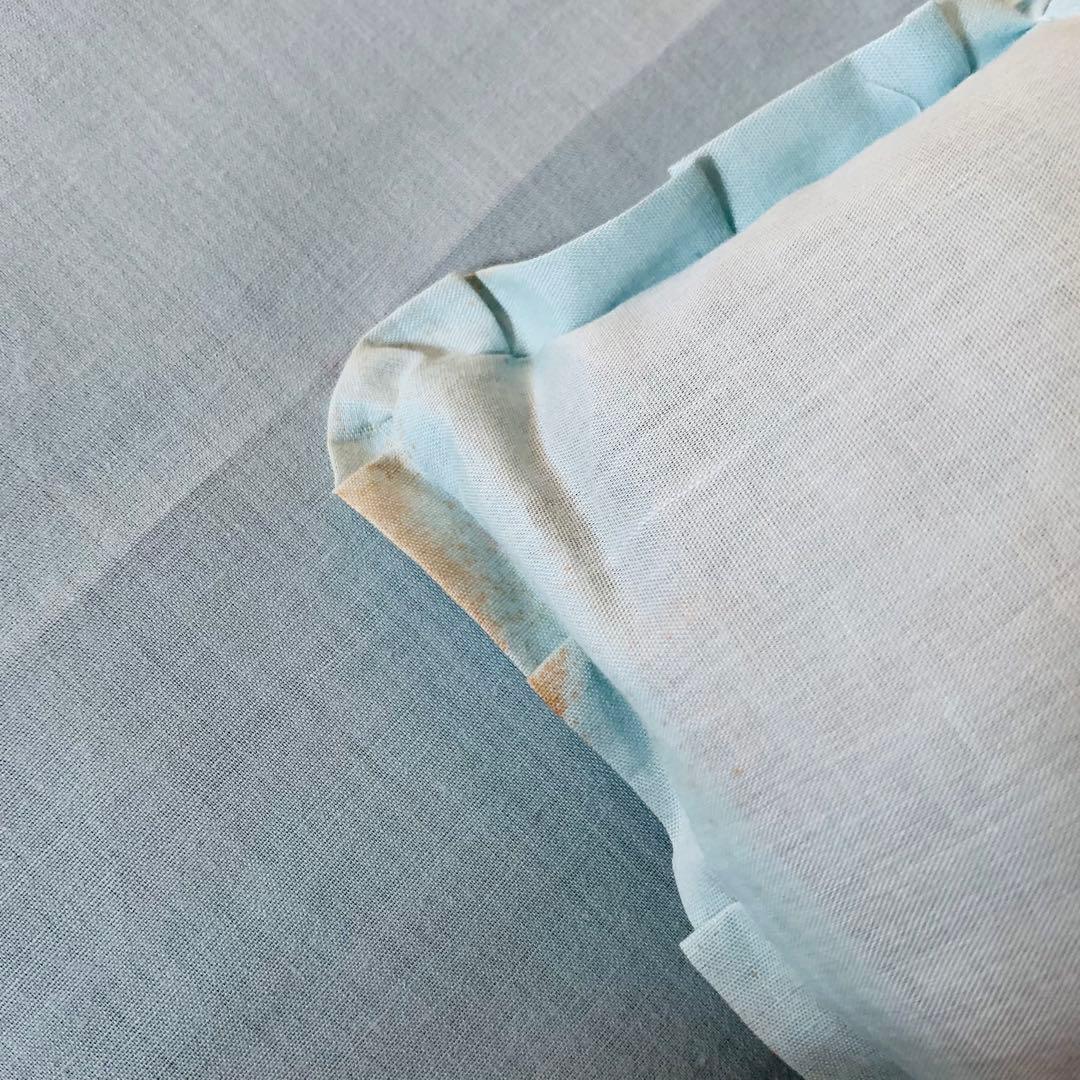 水色 花刺繍 座布団5枚セット ティファニーブルー
