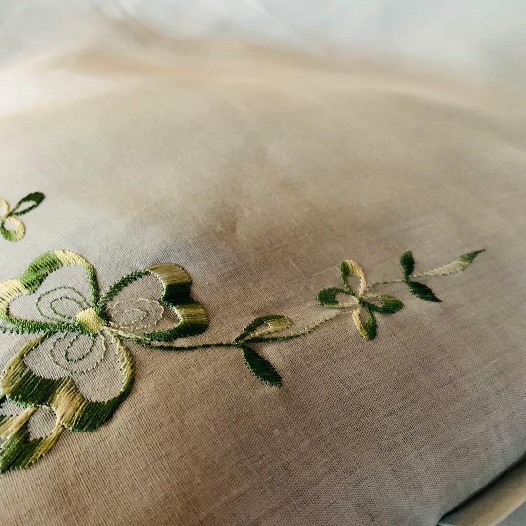 水色 花刺繍 座布団5枚セット ティファニーブルー