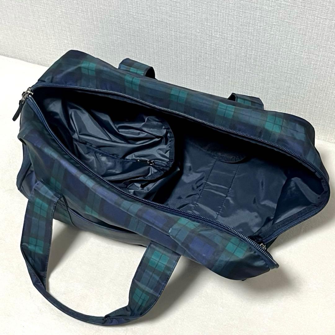 【美品】BEAMS GOLF シューズケース一体型ボストン ブラックウォッチ柄