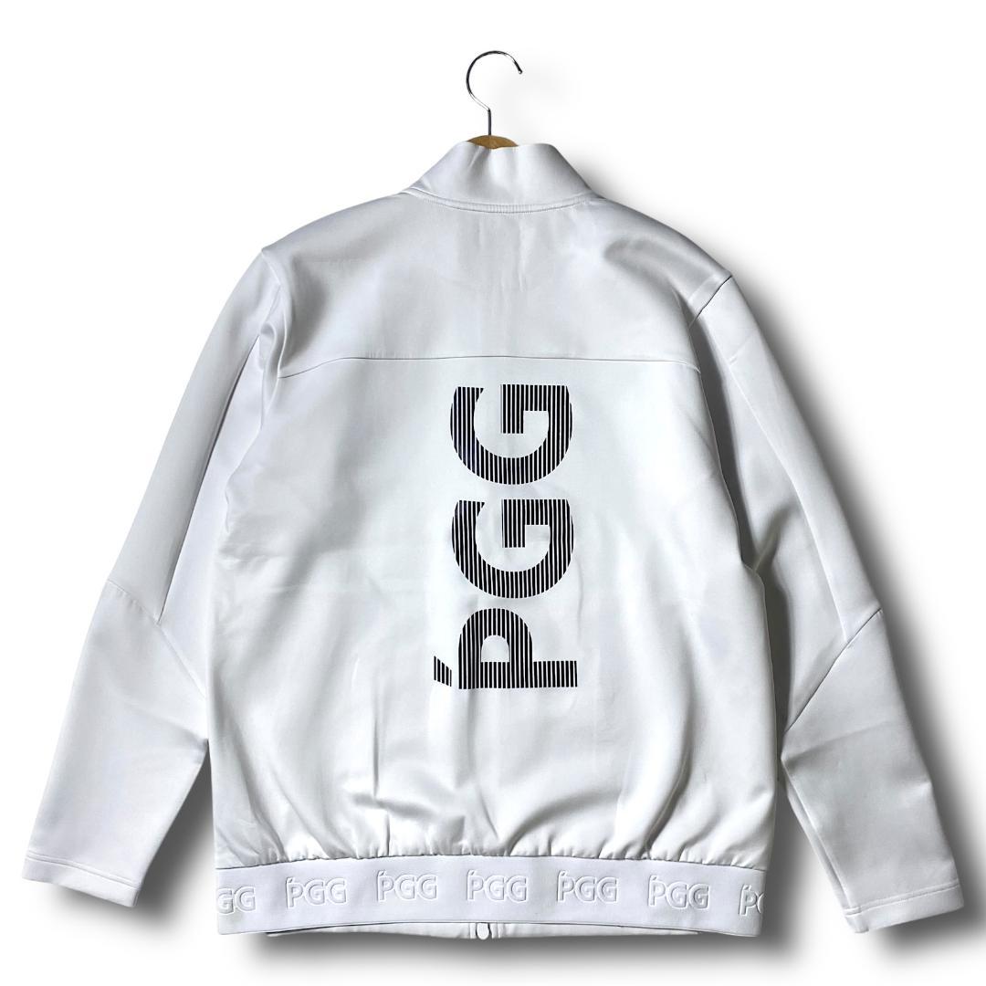 6 PGG パーリーゲイツ ダンボールニット ジャケット ビッグロゴ 白3.7万