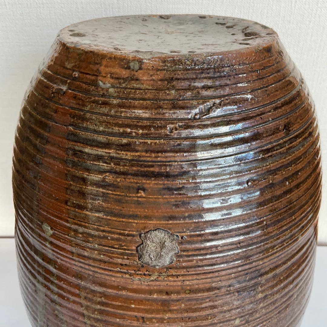 信楽焼筋文壺　江戸時代後期から明治初期頃