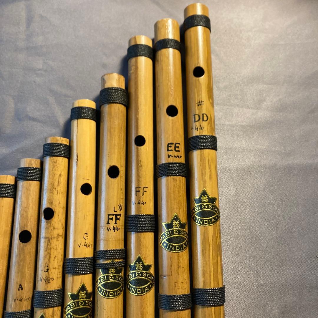 篠笛 竹製 伝統楽器(Bamboo flutes, India)