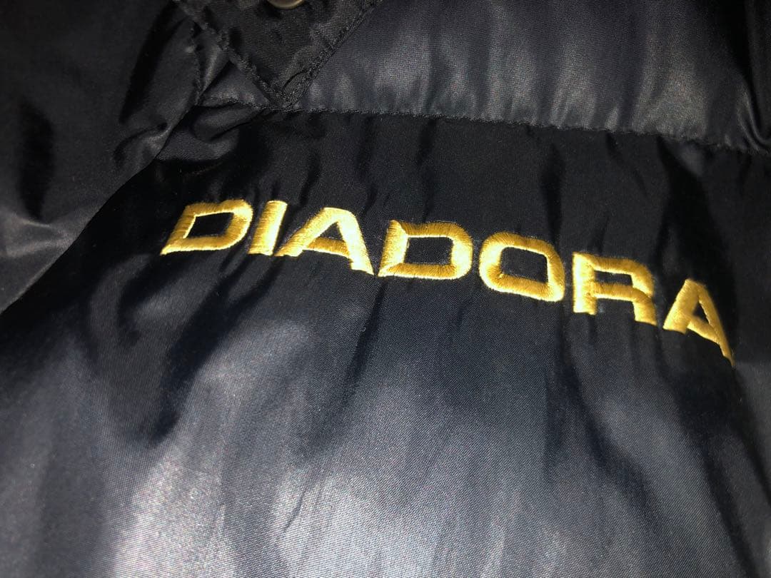 DIADORA ブラック Lサイズ　ダウンベンチコートロング　肉厚　極暖