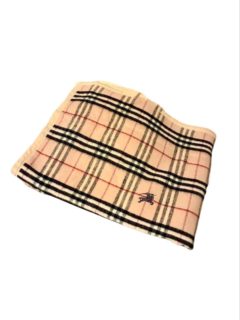 美品 BURBERRY LONDON ウール チェック 毛布 ブランケット