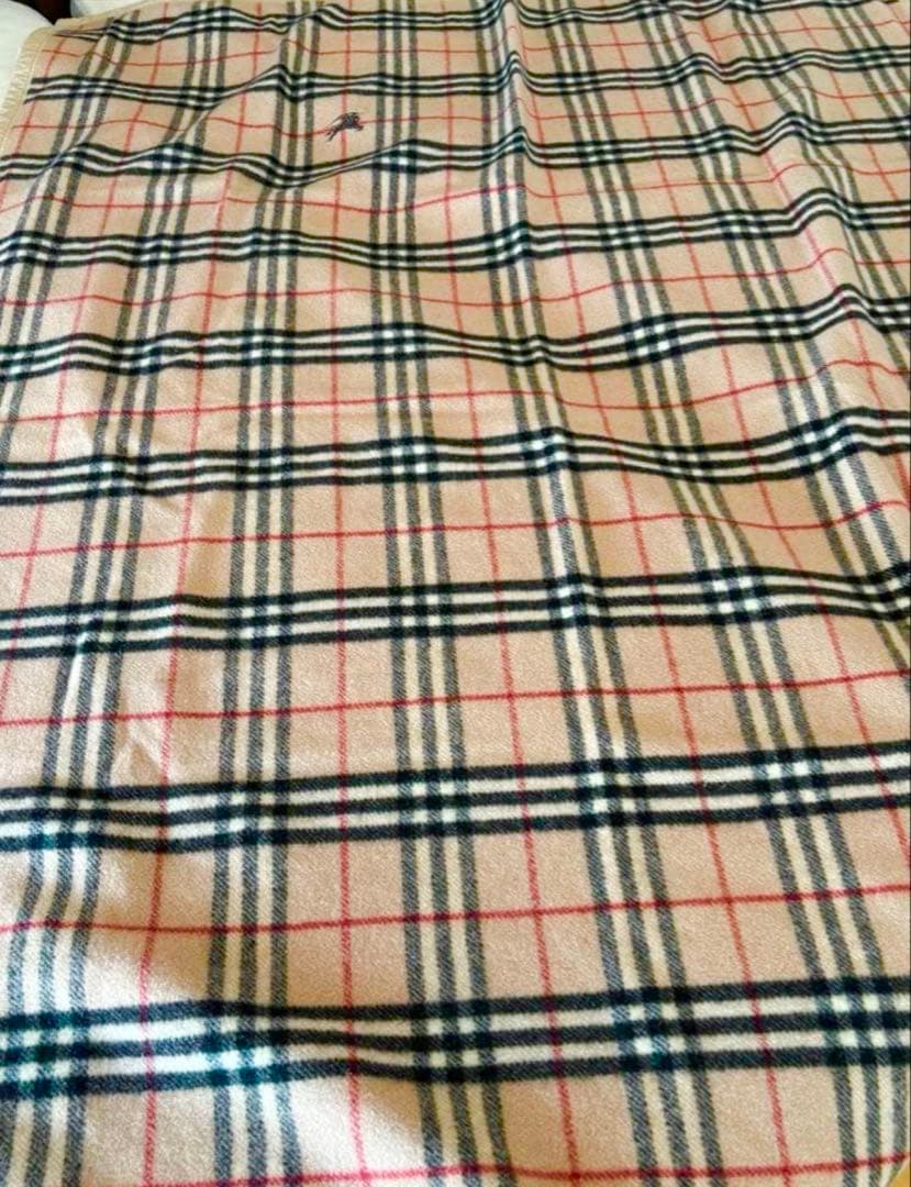 美品 BURBERRY LONDON ウール チェック 毛布 ブランケット