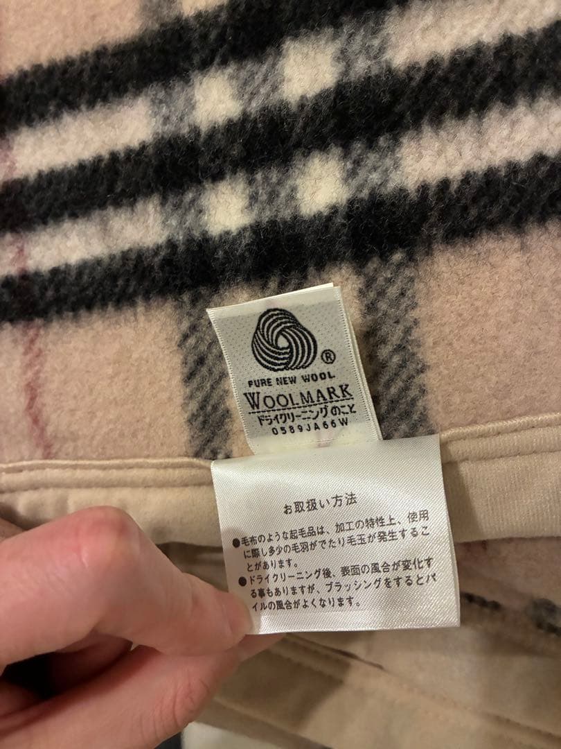 美品 BURBERRY LONDON ウール チェック 毛布 ブランケット