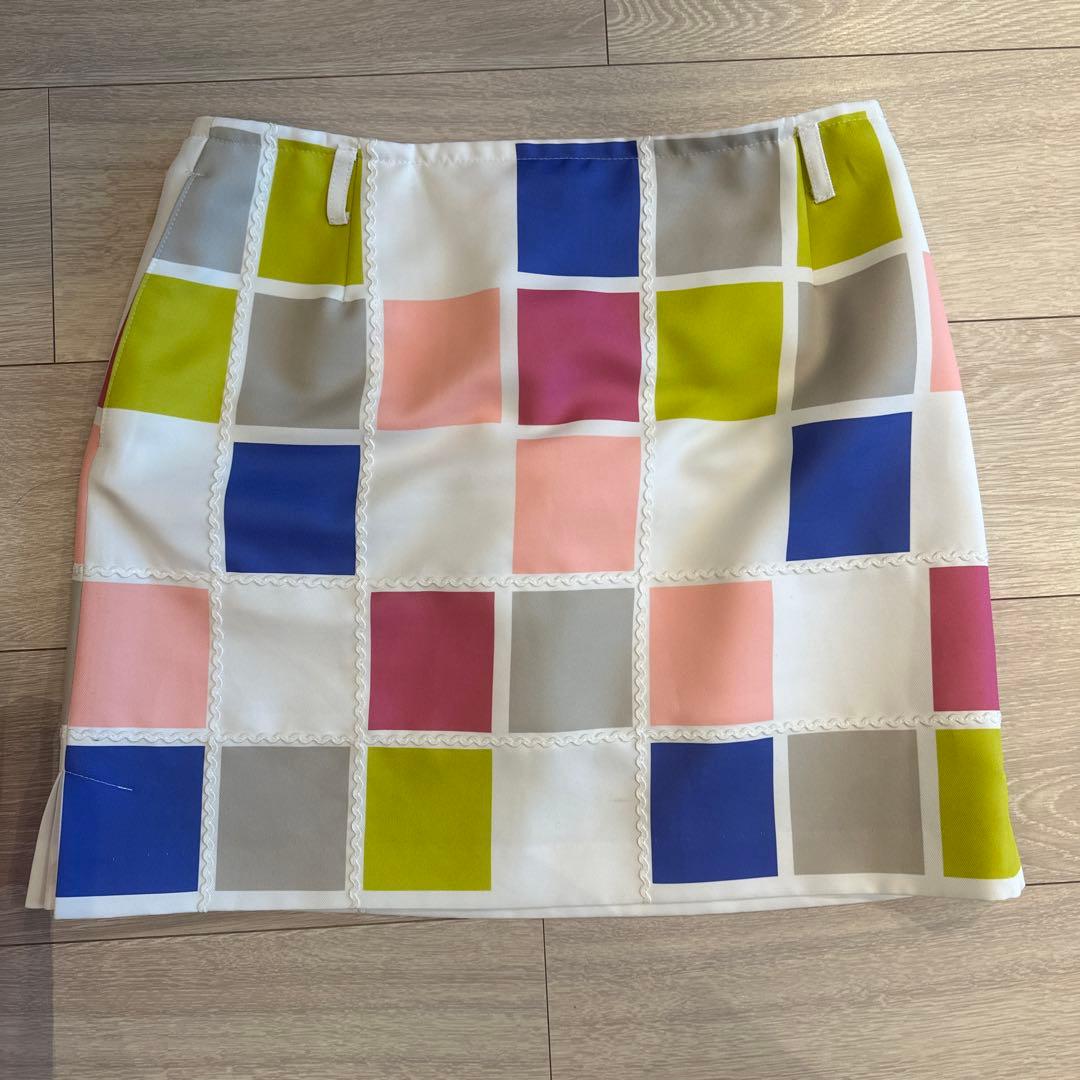 春夏アルチビオ　カラフルチェック スカート 38