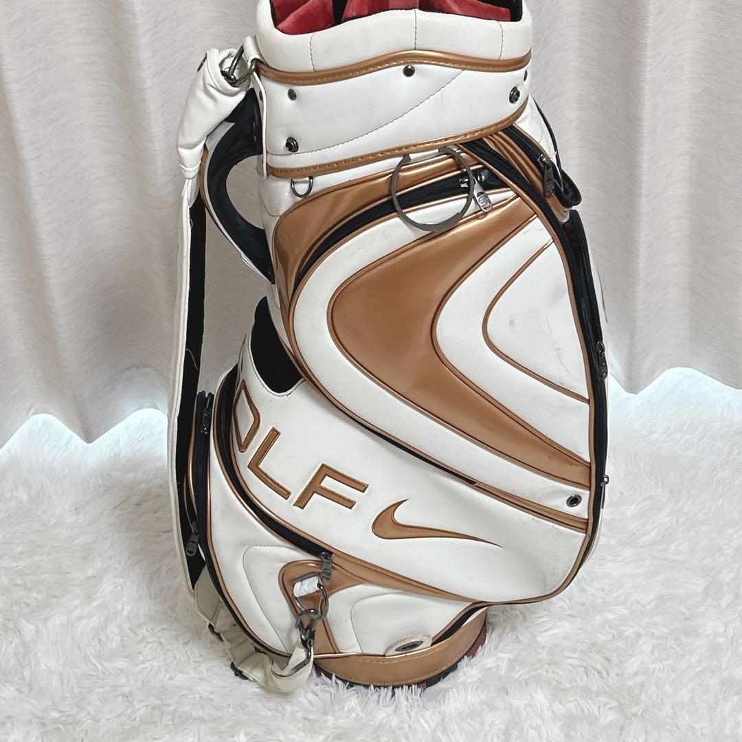 NIKE GOLF キャディバッグ ゴルフバッグ ナイキ 白 ゴールド 高級感