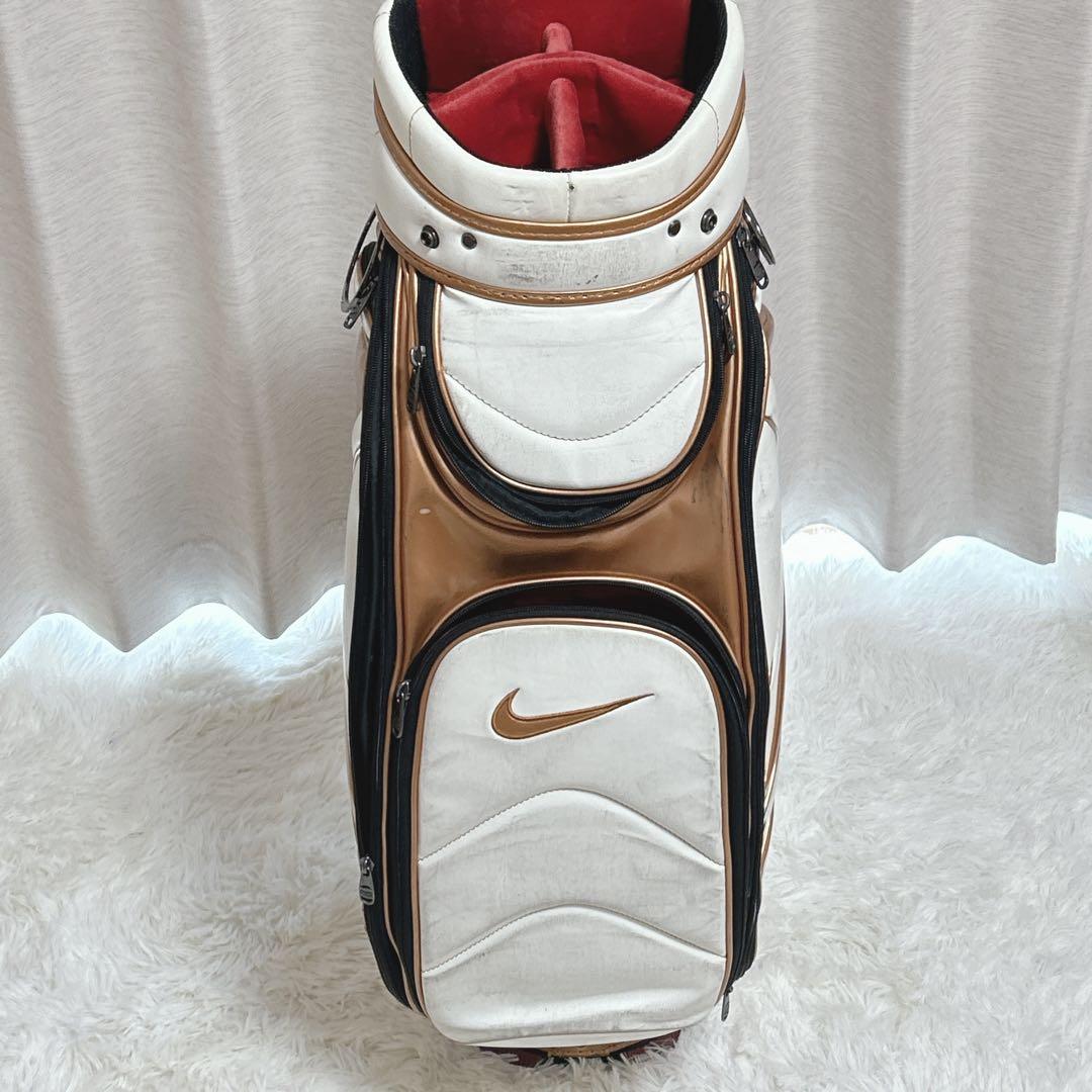 NIKE GOLF キャディバッグ ゴルフバッグ ナイキ 白 ゴールド 高級感