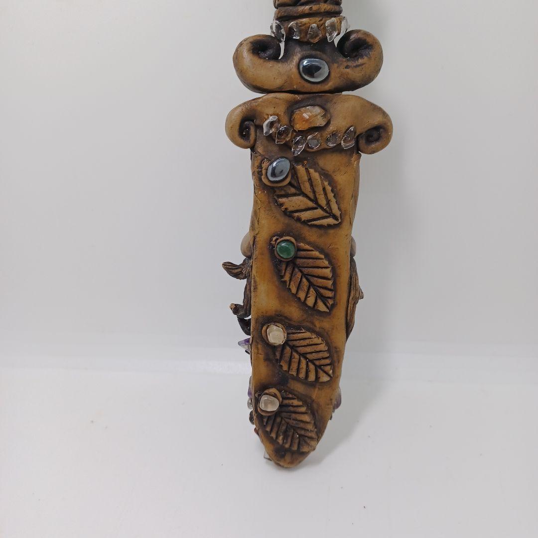 【一点物・美品】ブラジル産 天然石 手作りナイフ 全長24cm