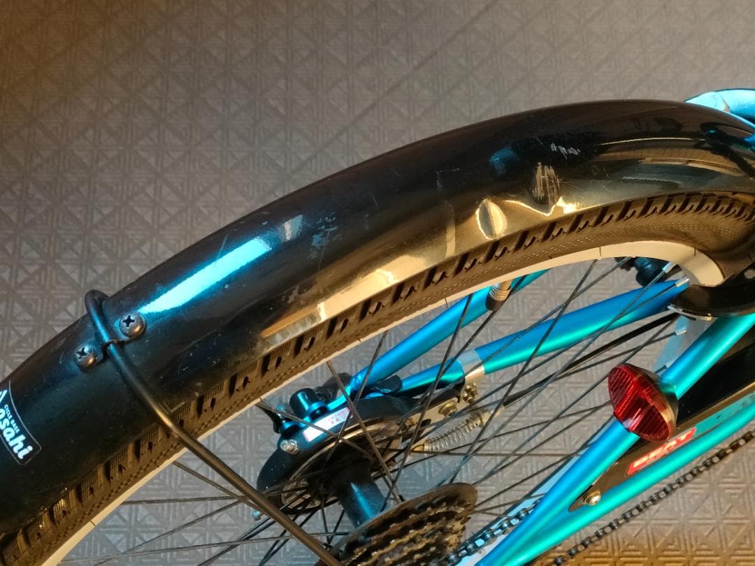 【引取限定/東京都江東区】アサヒ/ドライド 外装6段 青 24インチ