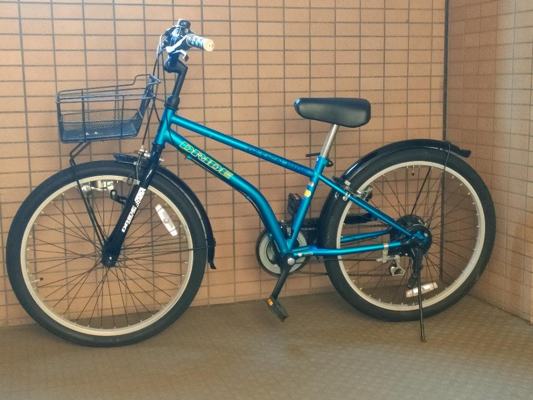 【引取限定/東京都江東区】アサヒ/ドライド 外装6段 青 24インチ