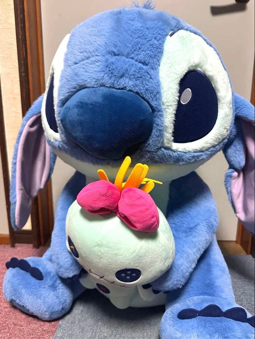 Disney 20周年記念 特大スティッチ スクランプ ぬいぐるみ お座り