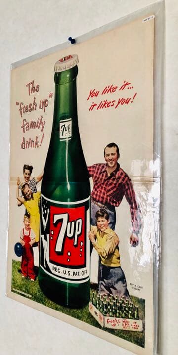 vintage セブンアップ＊7up 当時物1947年AD広告 コレクタブル