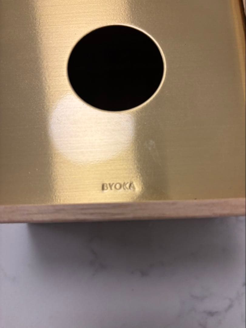 BYOKA ティッシュボックス　ゴールド　真鍮