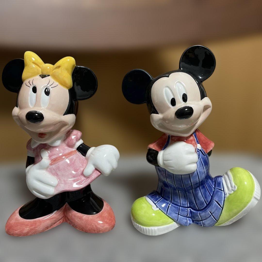 ミッキー ミニー 陶器フィギュアセット8体　【内オルゴール付きミニー1体】