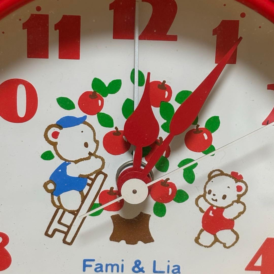 ファミリア　目覚まし時計　赤　ベル　Fami&Lia