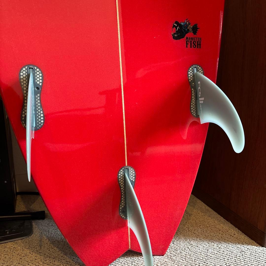 HOT BUTTERED SURFBOARDS ロングボード 赤/ナチュラル