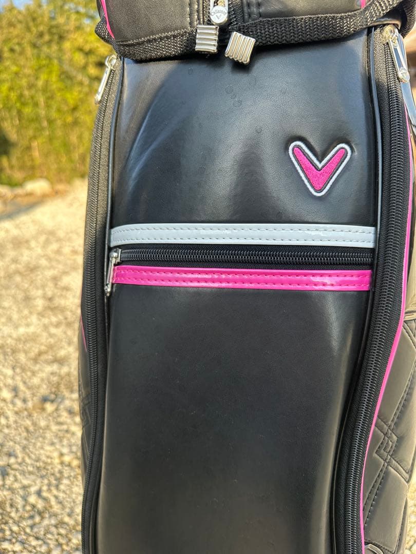 Callaway エナメル キャロウェイ キャディバッグ 黒/ピンク レディース