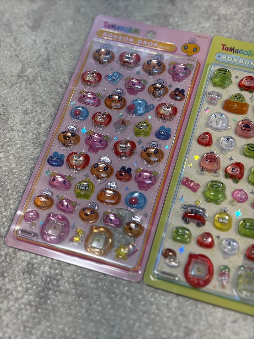 ボンボンドロップシールたまごっち4種類 コンプ★チップとデールぷくぷくシール1点