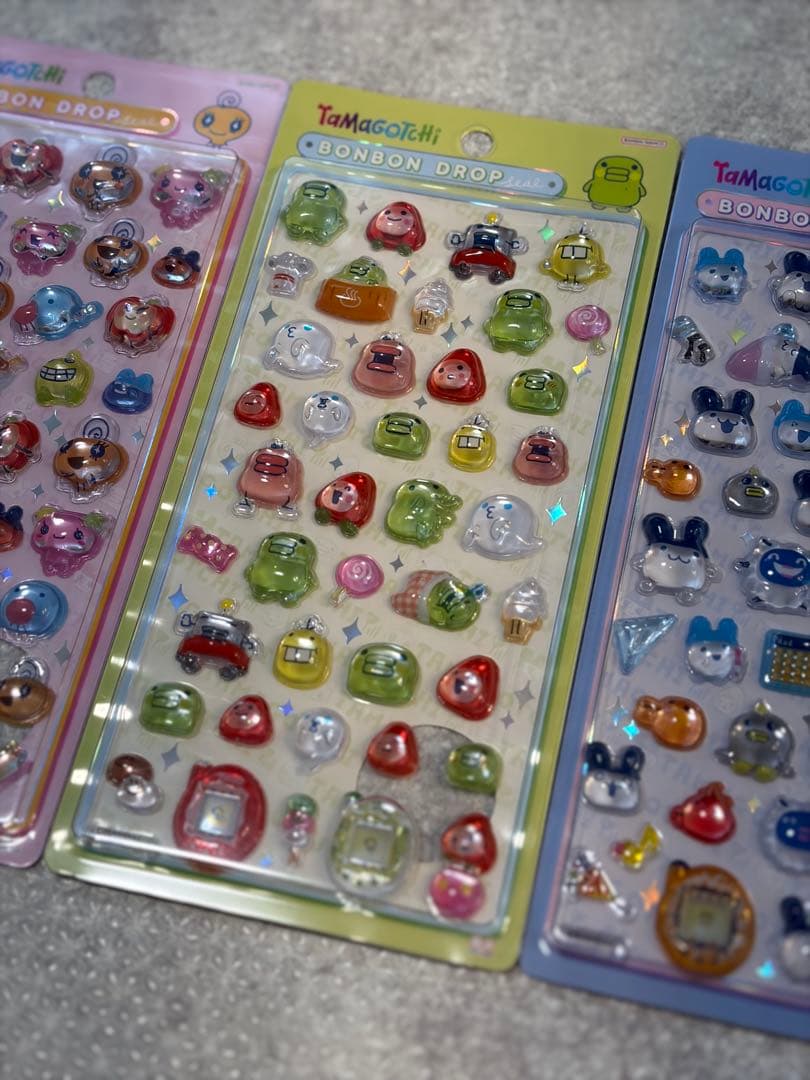 ボンボンドロップシールたまごっち4種類 コンプ★チップとデールぷくぷくシール1点