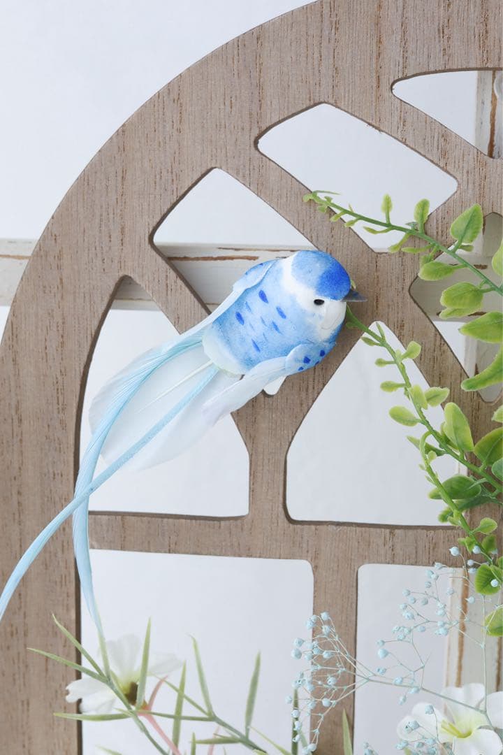 幸せ呼ぶ青い鳥　ウィンドウアレンジ　爽やかに