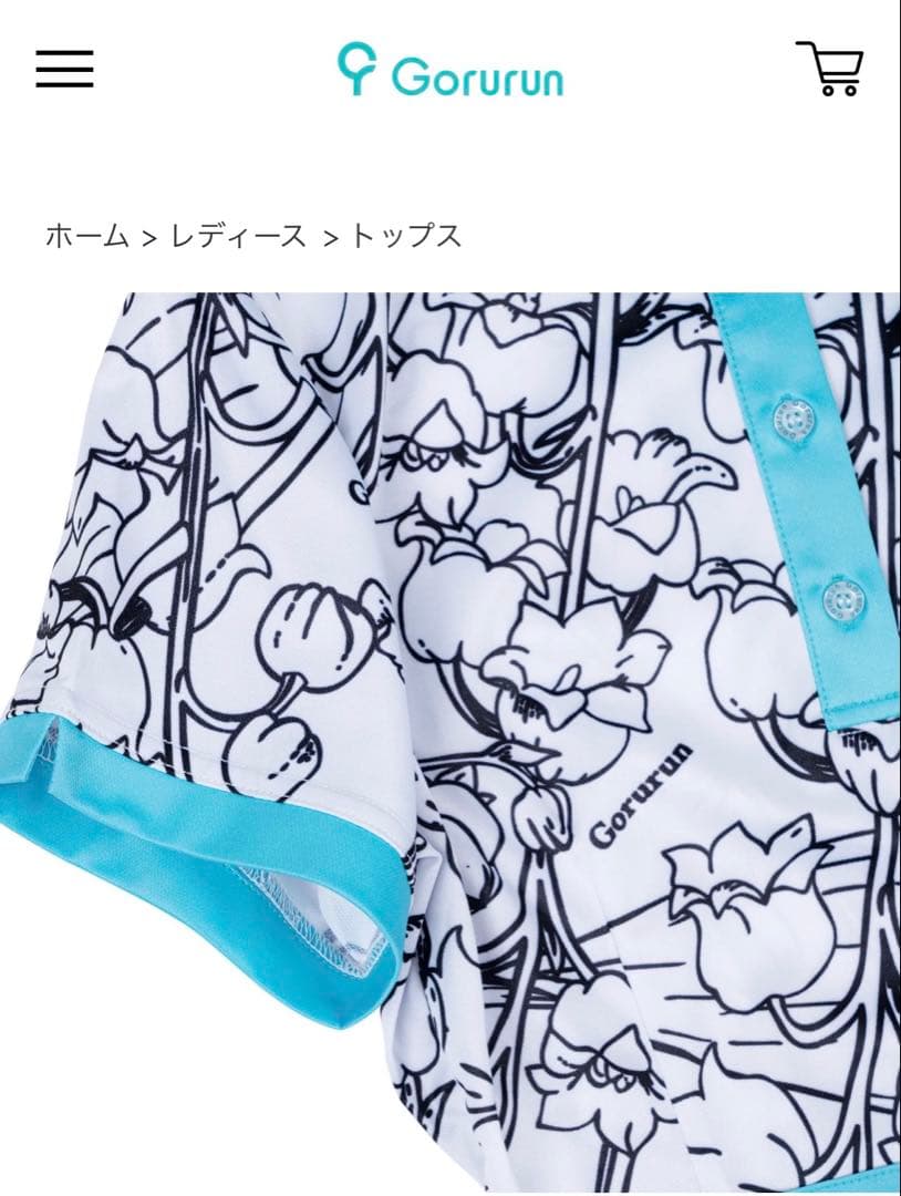 ゴルフウェア Gorurun 花柄ポロワンピース