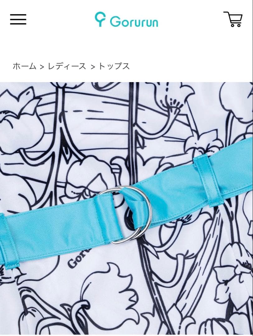 ゴルフウェア Gorurun 花柄ポロワンピース