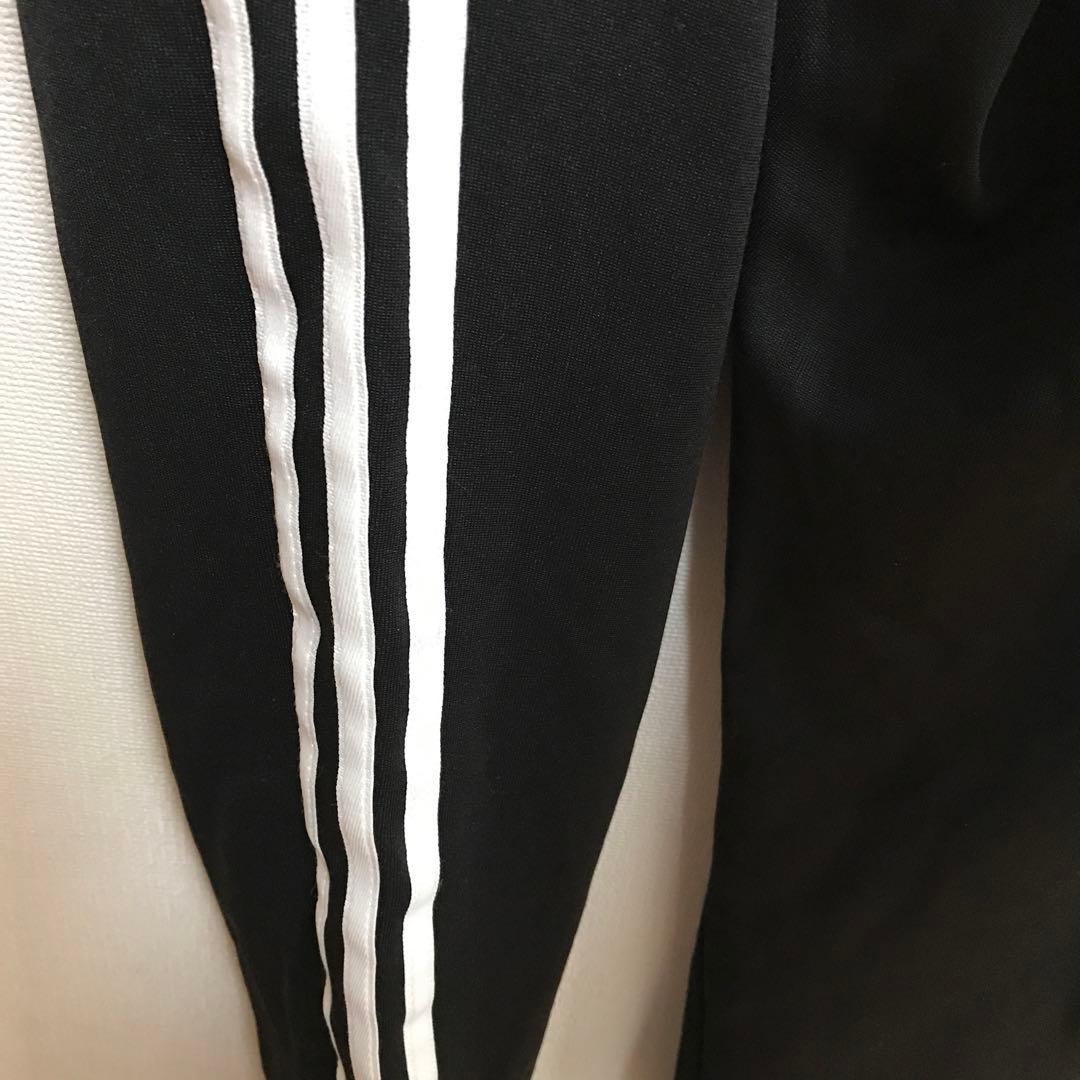 adidas ブラック ジャージパンツ スエットパンツ 黒 レディース　三本線s