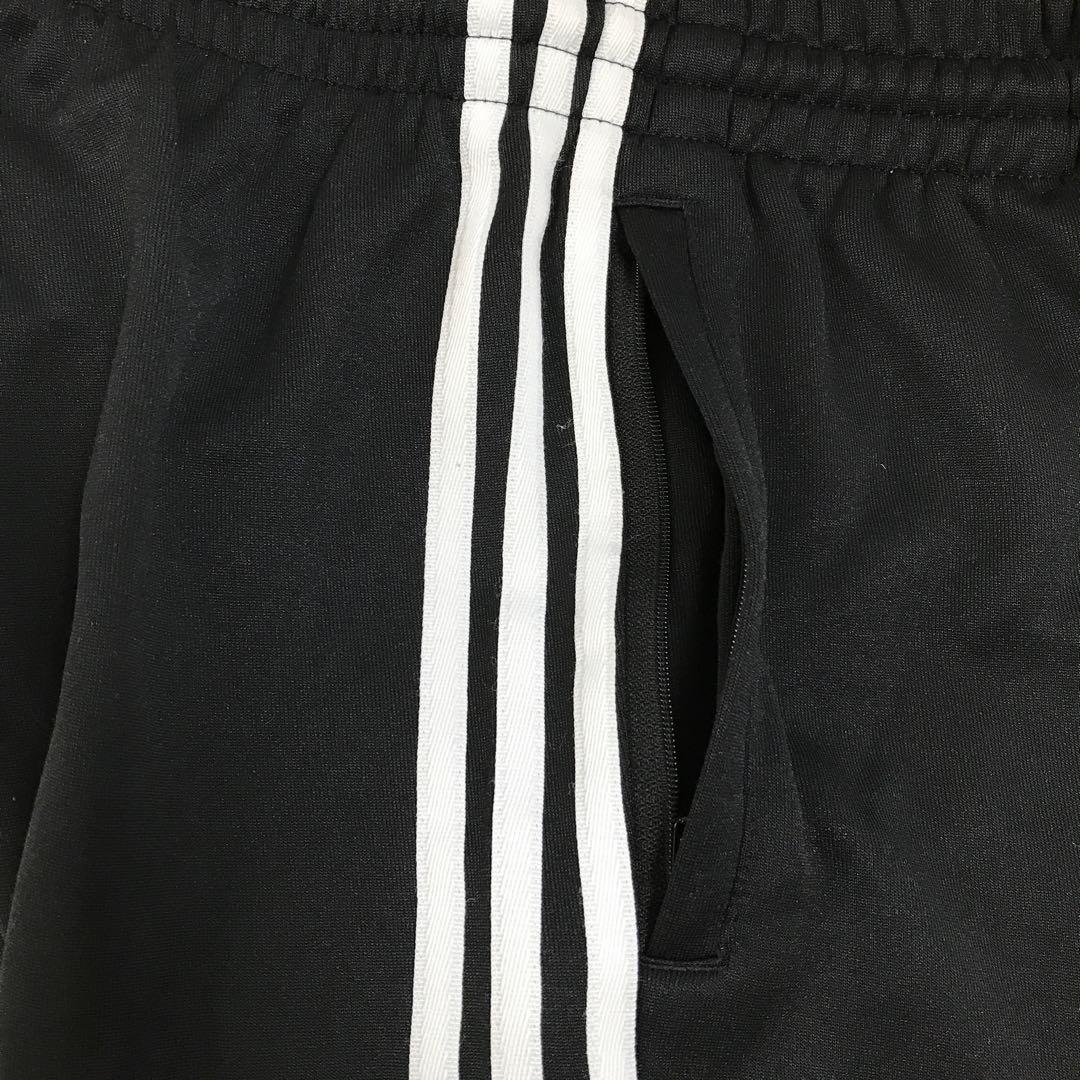 adidas ブラック ジャージパンツ スエットパンツ 黒 レディース　三本線s