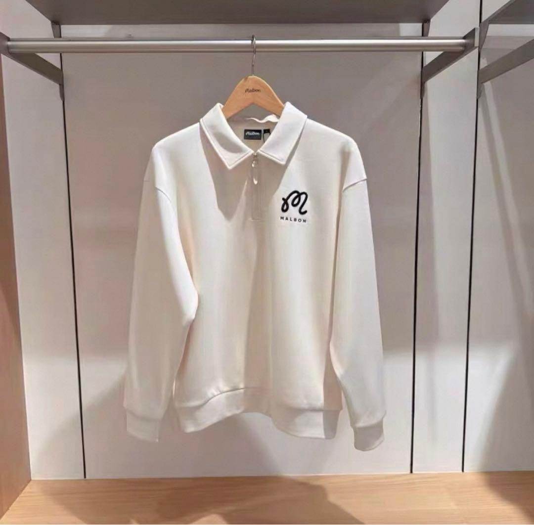 即日発送新品ゴルフ MALBON GOLF 長袖ハーフジップスウェット M