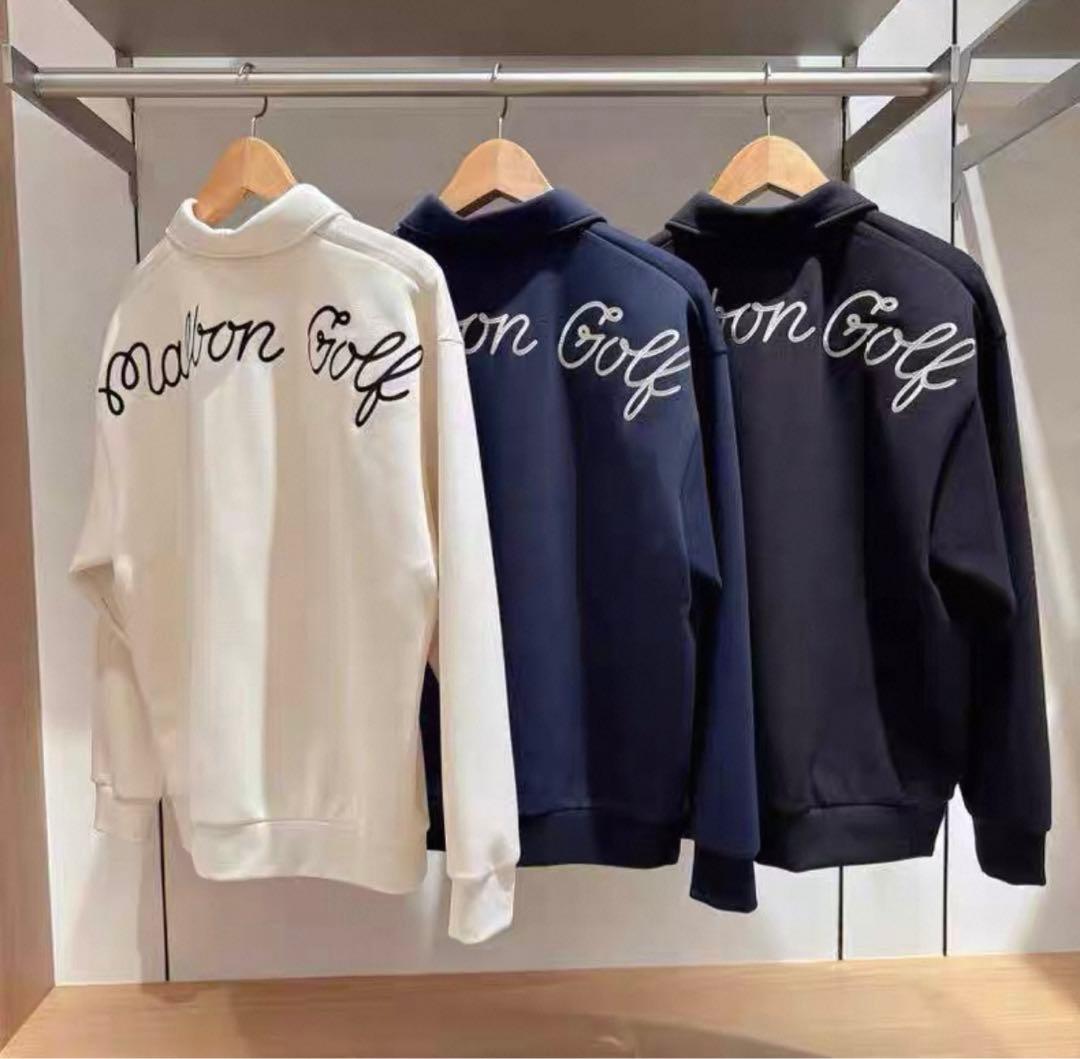 即日発送新品ゴルフ MALBON GOLF 長袖ハーフジップスウェット M