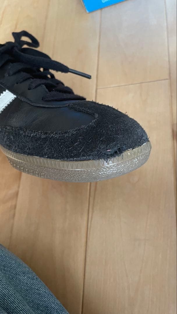 adidas スリーストライプ 黒シューズ sanba OG 27.5