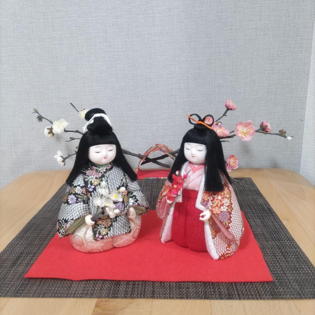 木目込人形✿紅梅白梅❀小さい雛人形✿❀