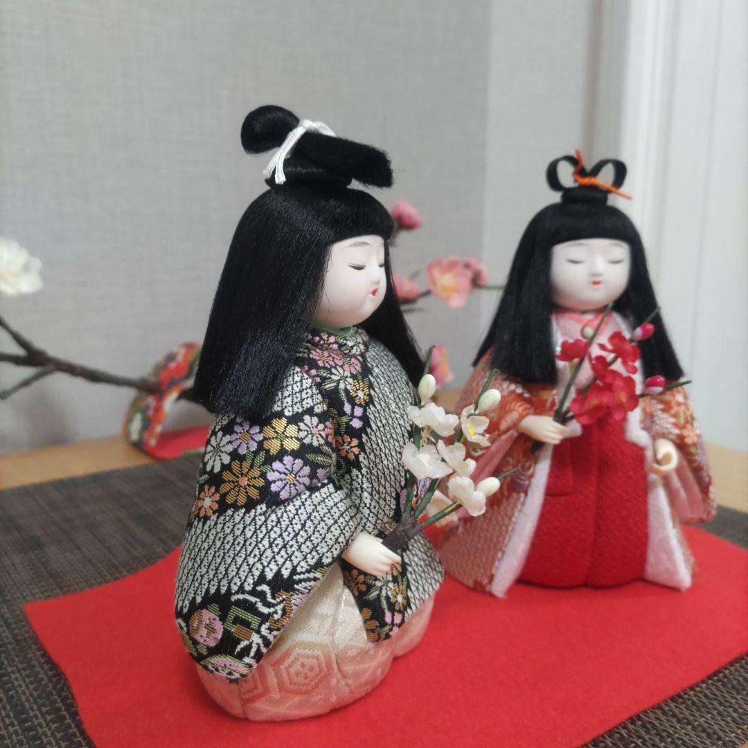 木目込人形✿紅梅白梅❀小さい雛人形✿❀