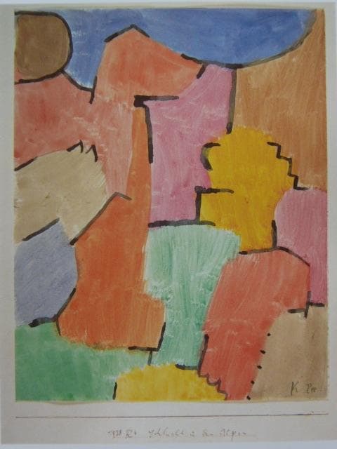 パウル・クレー、Paul Klee、【アルプスの谷間】、希少な画集画