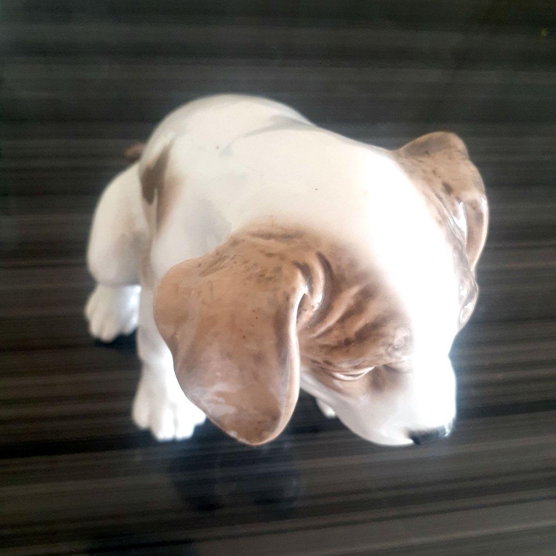 骨董品 犬の陶器置物 白茶