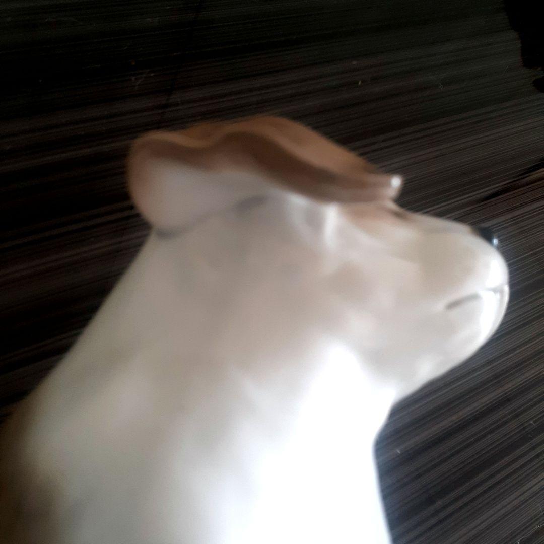 骨董品 犬の陶器置物 白茶